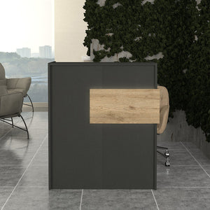Γραφείο υποδοχής - reception Aloha  με LED χρώμα ανθρακί - sepet oak 95,5x40x110,3εκ.