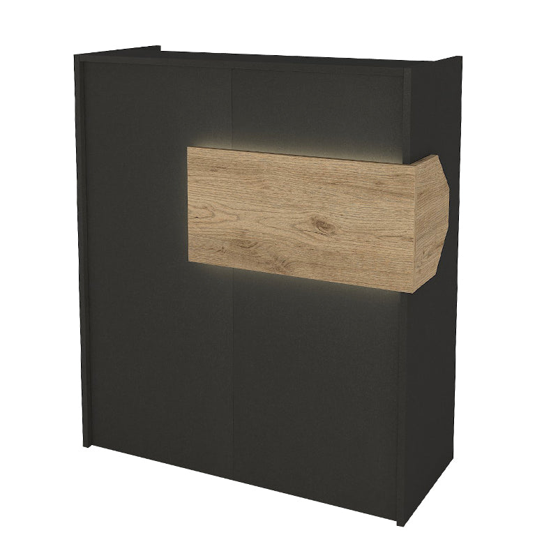 Γραφείο υποδοχής - reception Aloha  με LED χρώμα ανθρακί - sepet oak 95,5x40x110,3εκ.