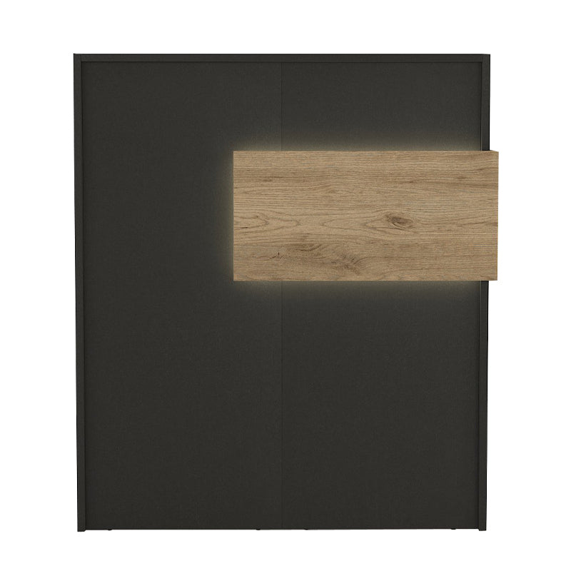 Γραφείο υποδοχής - reception Aloha  με LED χρώμα ανθρακί - sepet oak 95,5x40x110,3εκ.