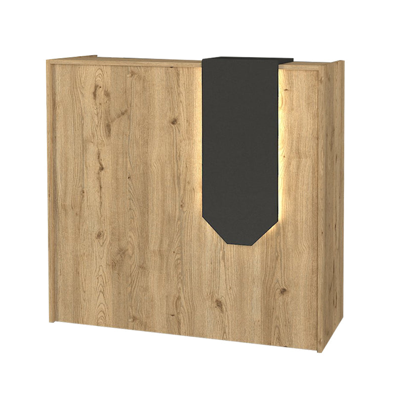 Γραφείο υποδοχής - reception Navita  με LED χρώμα sepet oak - ανθρακί 113,6x42x111,8εκ. - Pakobazaar
