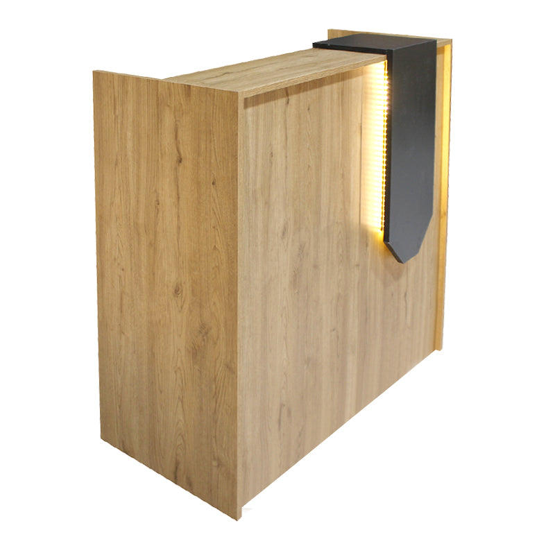 Γραφείο υποδοχής - reception Navita  με LED χρώμα sepet oak - ανθρακί 113,6x42x111,8εκ. - Pakobazaar