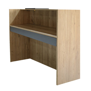Γραφείο υποδοχής - reception Navita  με LED χρώμα sepet oak - ανθρακί 113,6x42x111,8εκ. - Pakobazaar