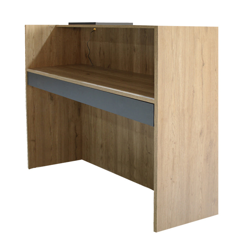 Γραφείο υποδοχής - reception Navita  με LED χρώμα sepet oak - ανθρακί 113,6x42x111,8εκ. - Pakobazaar