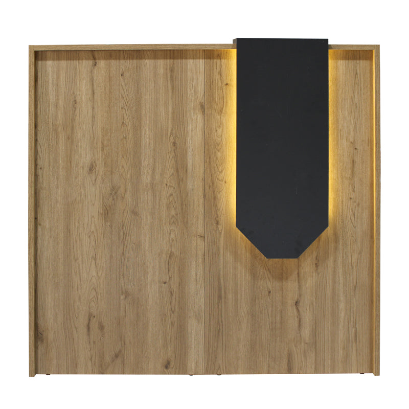 Γραφείο υποδοχής - reception Navita  με LED χρώμα sepet oak - ανθρακί 113,6x42x111,8εκ. - Pakobazaar