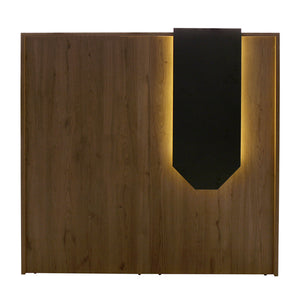 Γραφείο υποδοχής - reception Navita  με LED χρώμα sepet oak - ανθρακί 113,6x42x111,8εκ. - Pakobazaar