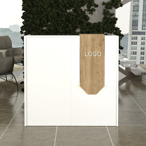 Γραφείο υποδοχής - reception Navita  με LED χρώμα λευκό - sepet oak 113,6x42x111,8εκ.