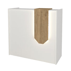 Γραφείο υποδοχής - reception Navita  με LED χρώμα λευκό - sepet oak 113,6x42x111,8εκ.