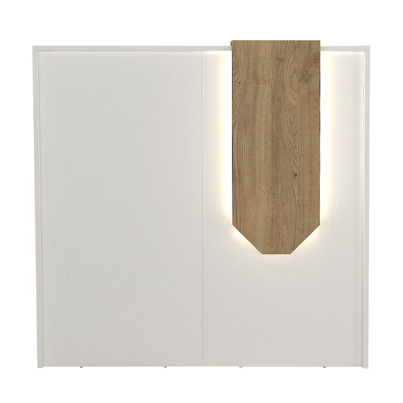 Γραφείο υποδοχής - reception Navita  με LED χρώμα λευκό - sepet oak 113,6x42x111,8εκ.