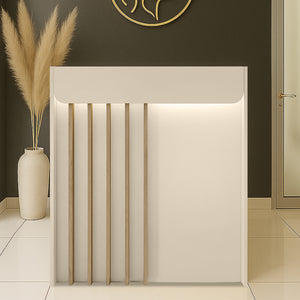 Γραφείο υποδοχής - reception Karibu  με LED χρώμα sandstone - sepet oak 90x40x100εκ. - Pakobazaar