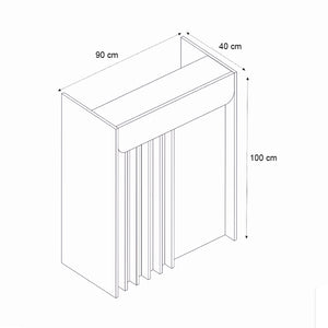 Γραφείο υποδοχής - reception Karibu  με LED χρώμα sandstone - sepet oak 90x40x100εκ. - Pakobazaar