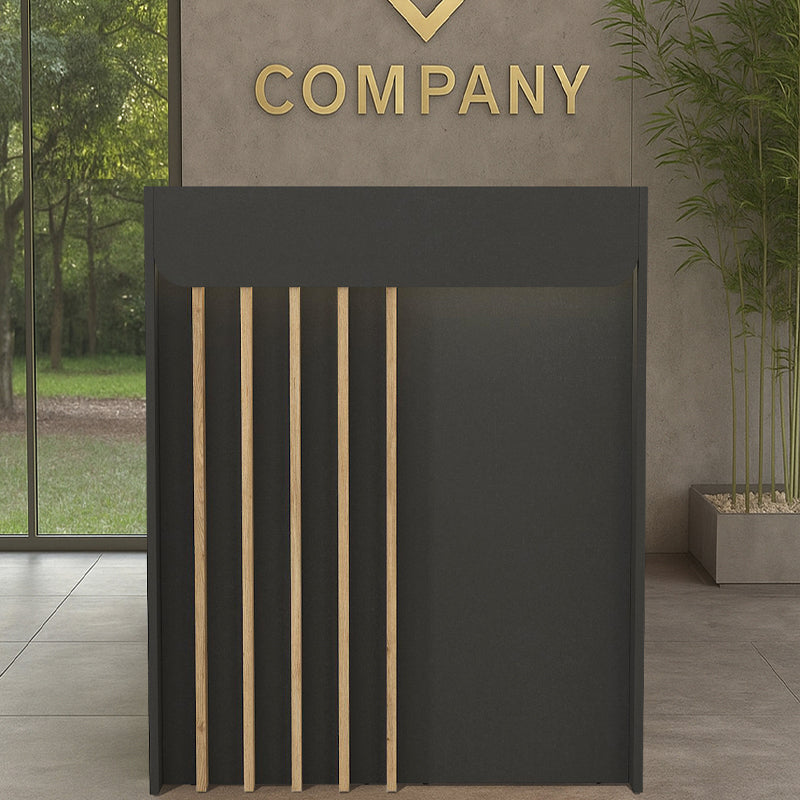 Γραφείο υποδοχής - reception Karibu  με LED χρώμα ανθρακί - sepet oak 90x40x100εκ.