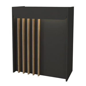 Γραφείο υποδοχής - reception Karibu  με LED χρώμα ανθρακί - sepet oak 90x40x100εκ.