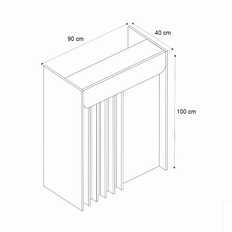 Γραφείο υποδοχής - reception Karibu  με LED χρώμα ανθρακί - sepet oak 90x40x100εκ.
