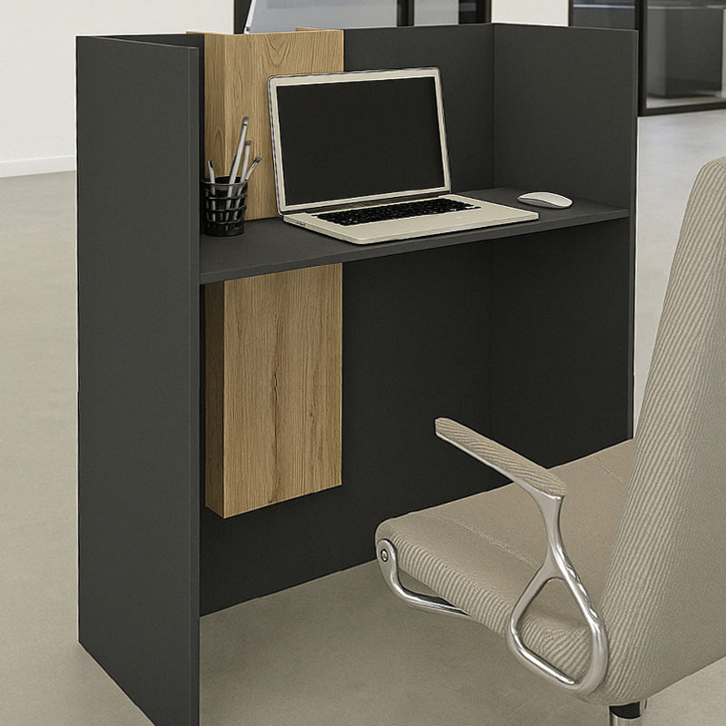Γραφείο υποδοχής - reception Bonveno  χρώμα ανθρακί - sepet oak 90x43,2x110εκ.