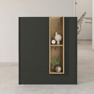 Γραφείο υποδοχής - reception Bonveno  χρώμα ανθρακί - sepet oak 90x43,2x110εκ.