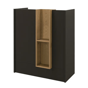 Γραφείο υποδοχής - reception Bonveno  χρώμα ανθρακί - sepet oak 90x43,2x110εκ.