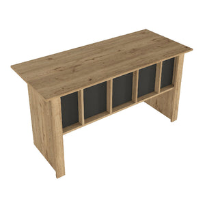Γραφείο εργασίας Nika  χρώμα sepet oak - ανθρακί 140x60x75εκ.