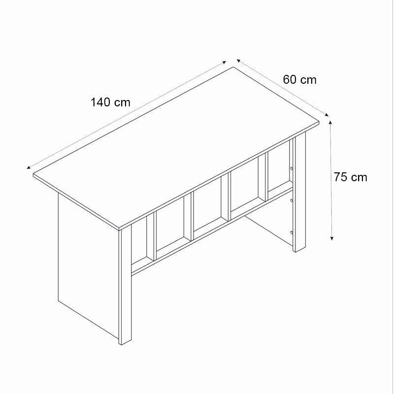 Γραφείο εργασίας Nika  χρώμα sepet oak - ανθρακί 140x60x75εκ.