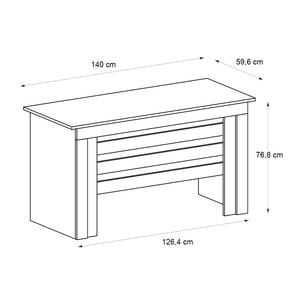 Γραφείο εργασίας Epito  χρώμα ανθρακί - sepet oak 140x59,6x76,8εκ.