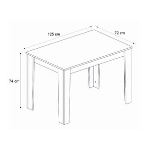 Τραπέζι Darlen  χρώμα λευκό 125x72x74εκ.