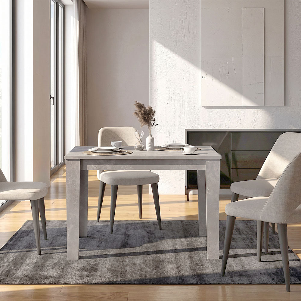 Τραπέζι Darlen  χρώμα γκρι σκυροδέματος 125x72x74εκ.