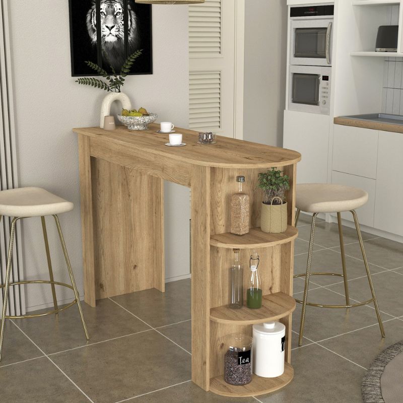 Τραπέζι μπαρ Vigne  χρώμα sepet oak 150x51,6x101,8εκ. - Pakobazaar