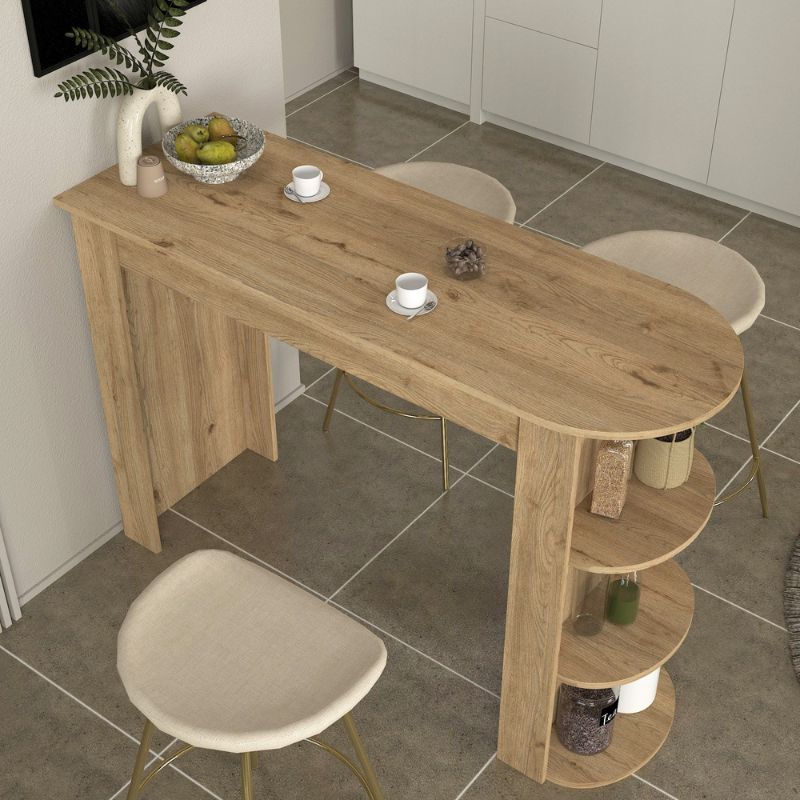 Τραπέζι μπαρ Vigne  χρώμα sepet oak 150x51,6x101,8εκ. - Pakobazaar