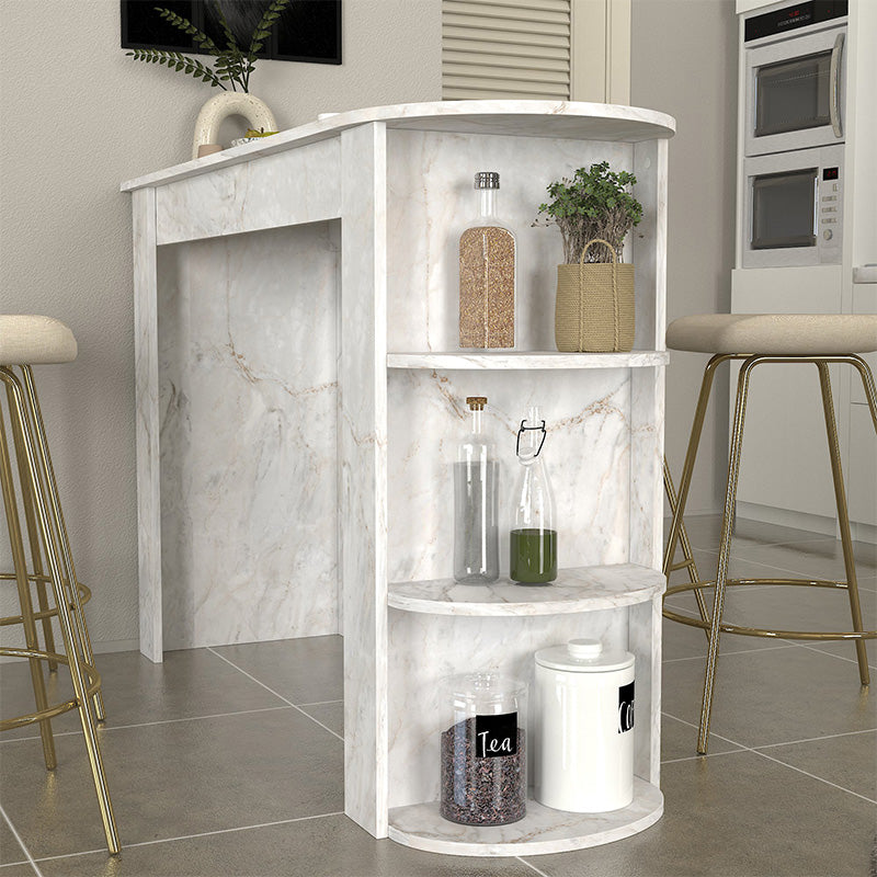 Τραπέζι μπαρ Vigne  χρώμα λευκό εφέ μαρμάρου 150x51,6x101,8εκ. - Pakobazaar