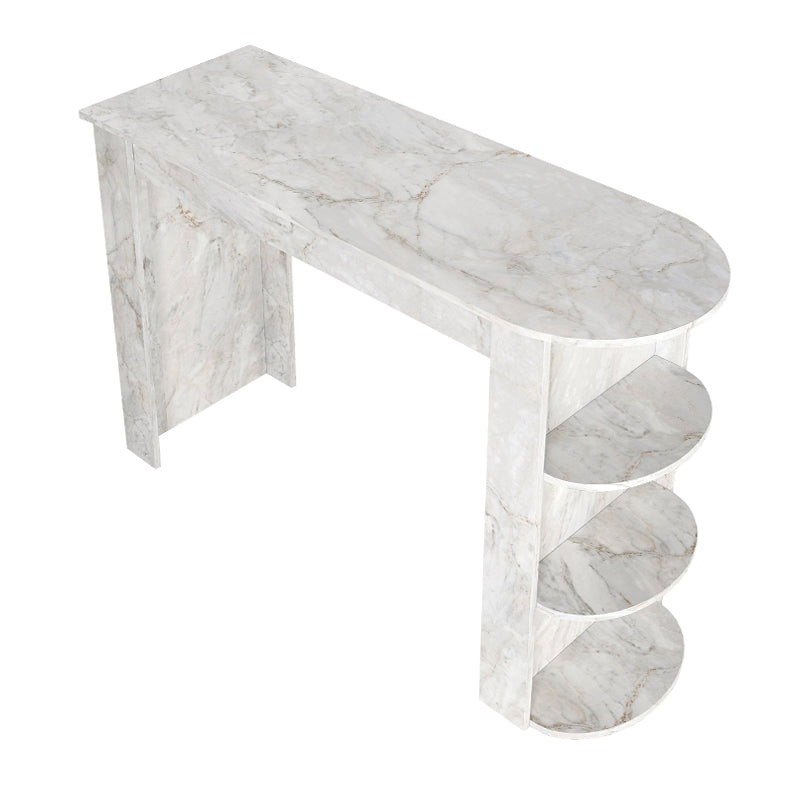 Τραπέζι μπαρ Vigne  χρώμα λευκό εφέ μαρμάρου 150x51,6x101,8εκ. - Pakobazaar