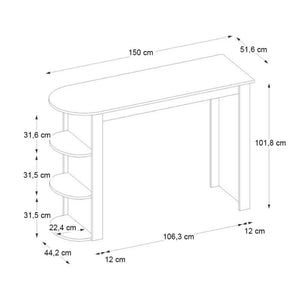 Τραπέζι μπαρ Vigne  χρώμα γκρι σκυροδέματος 150x51,6x101,8εκ.