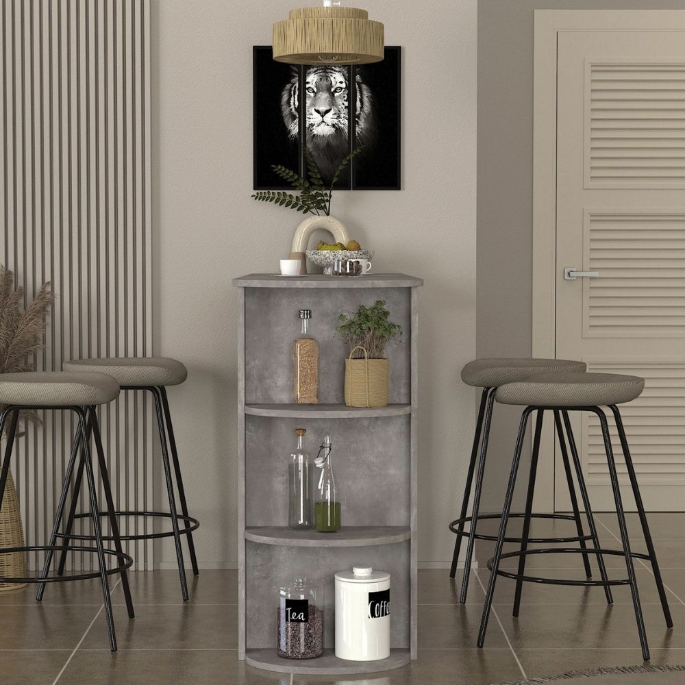 Τραπέζι μπαρ Vigne  χρώμα γκρι σκυροδέματος 150x51,6x101,8εκ.