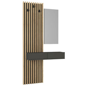 Έπιπλο εισόδου Elois  χρώμα ανθρακί - sepet oak 96,6x26,8x195,5εκ.