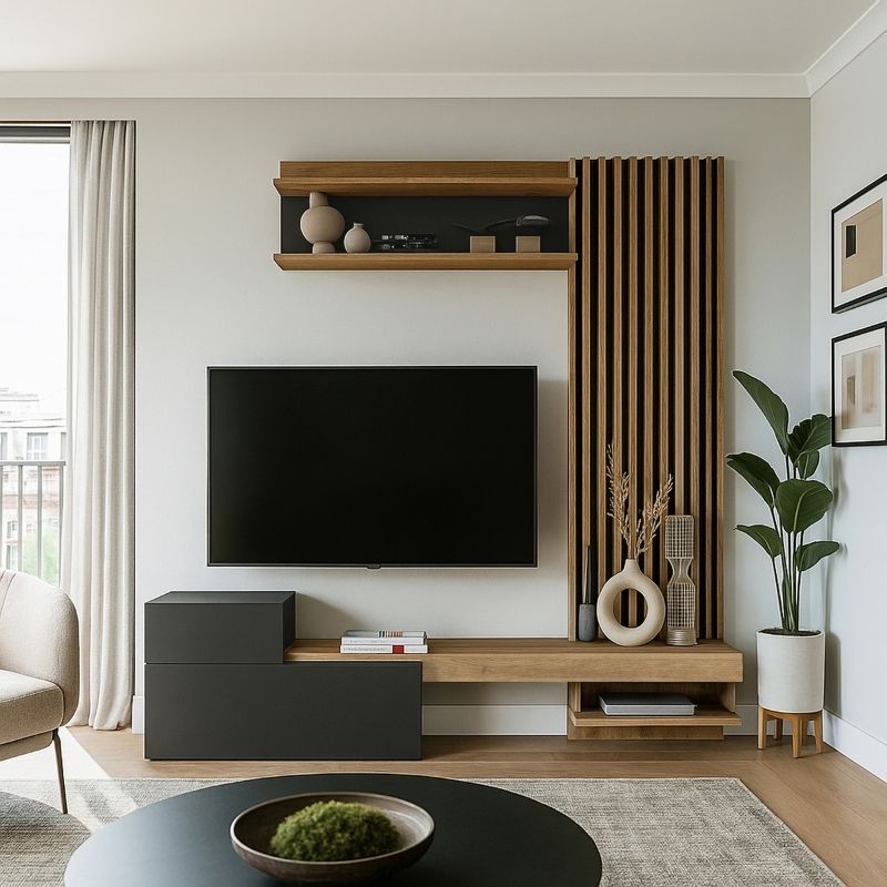 Σύνθεση τηλεόρασης Dumont  χρώμα ανθρακί - sepet oak 180x36,8x200εκ. - Pakobazaar