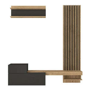 Σύνθεση τηλεόρασης Dumont  χρώμα ανθρακί - sepet oak 180x36,8x200εκ. - Pakobazaar