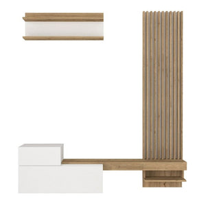 Σύνθεση τηλεόρασης Dumont  χρώμα λευκό - sepet oak 180x36,8x200εκ. - Pakobazaar