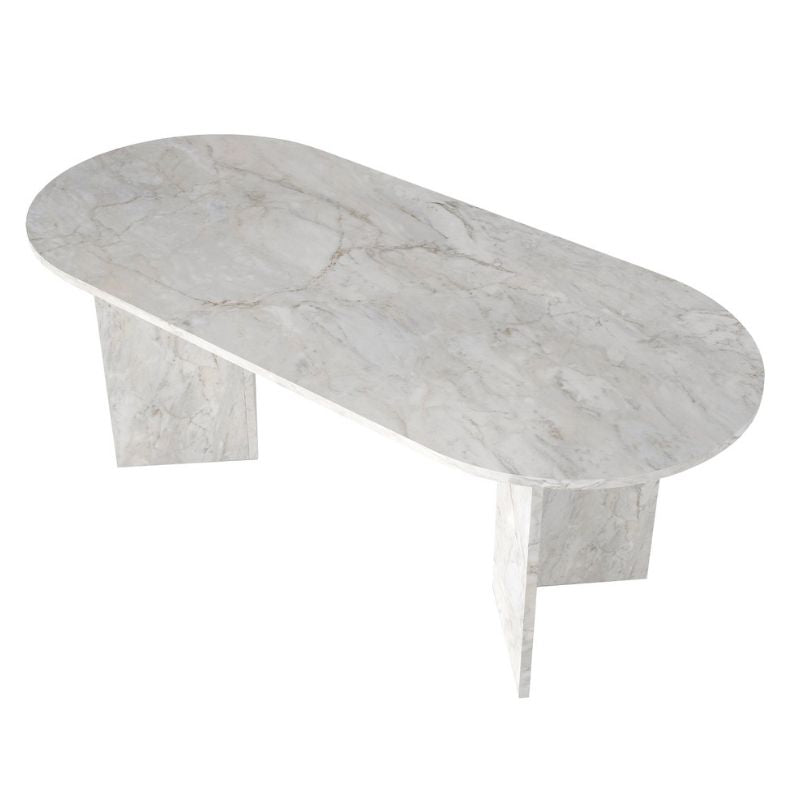 Τραπέζι Cortado  χρώμα λευκό εφέ μαρμάρου 200x90x74εκ.