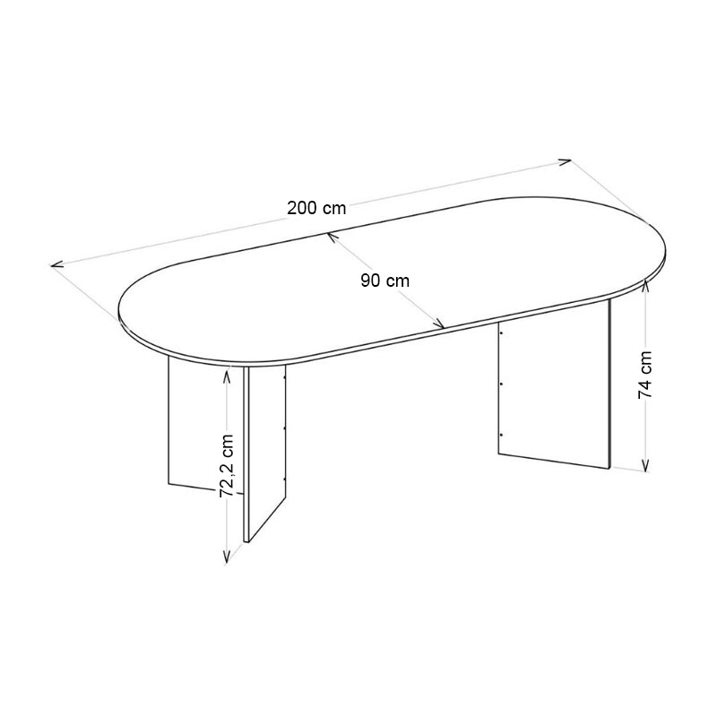 Τραπέζι Cortado  χρώμα sencron black 200x90x74εκ.