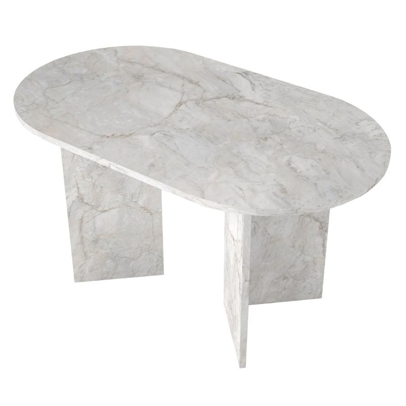 Τραπέζι Cortado  χρώμα λευκό εφέ μαρμάρου 138x80x75εκ.