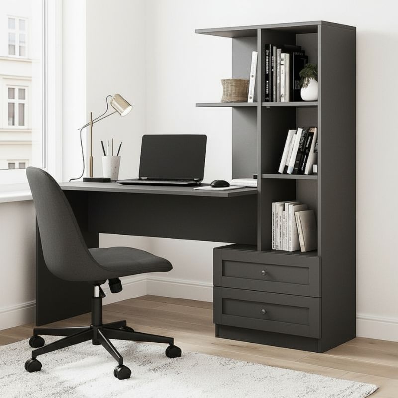 Γραφείο εργασίας Mantra  χρώμα ανθρακί 150x60x152εκ.