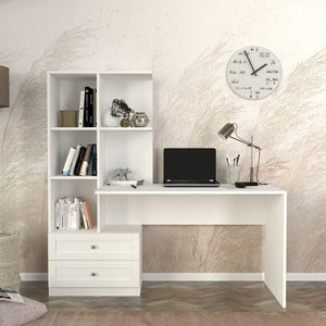 Γραφείο εργασίας Mantra  χρώμα λευκό 155x60x152εκ.