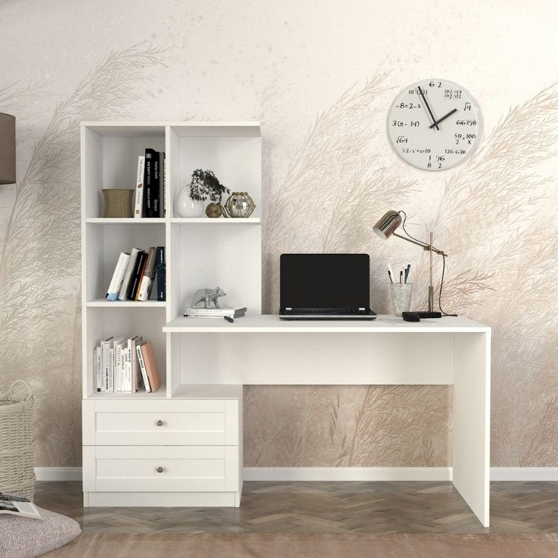 Γραφείο εργασίας Mantra  χρώμα λευκό 150x60x152εκ.