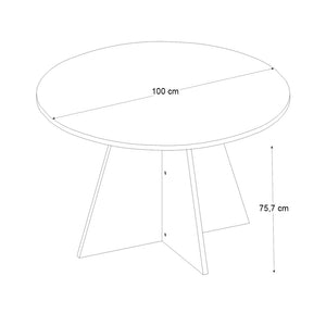 Τραπέζι Tailor  χρώμα sapphire oak Ø100x75,7εκ. - Pakobazaar