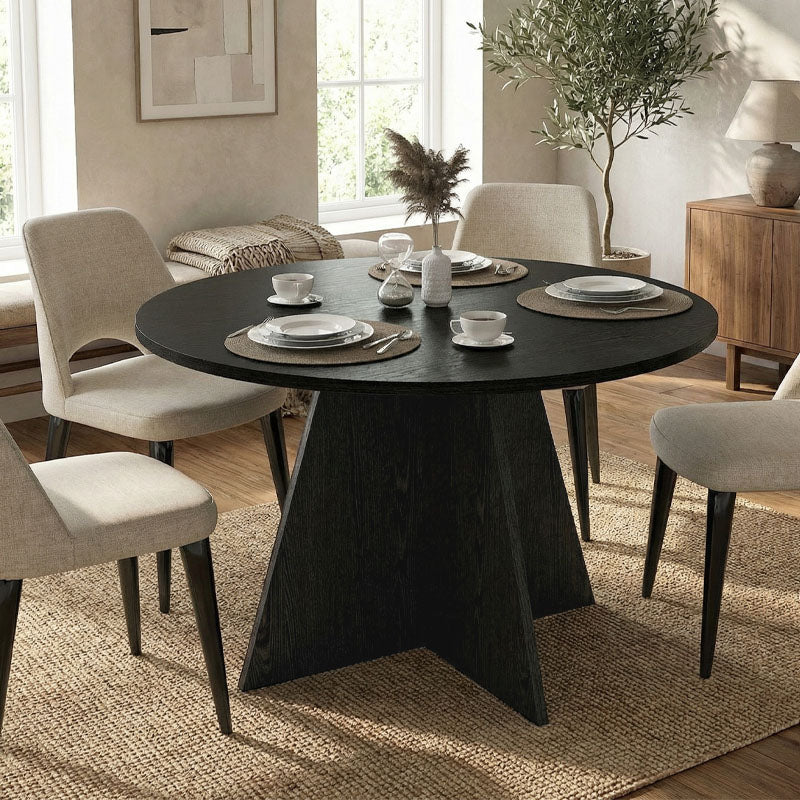 Τραπέζι Tailor  χρώμα sencron black Ø120x75,7εκ. - Pakobazaar
