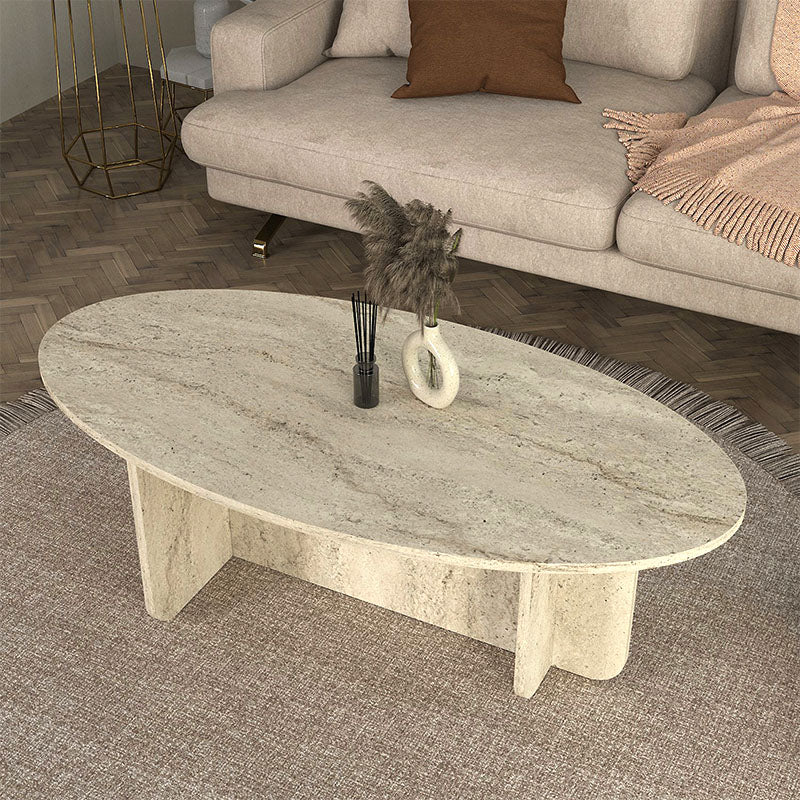Τραπεζάκι σαλονιού Ravey  χρώμα travertine 120x60x39,6εκ. - Pakobazaar