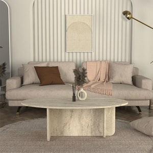 Τραπεζάκι σαλονιού Ravey  χρώμα travertine 120x60x39,6εκ. - Pakobazaar