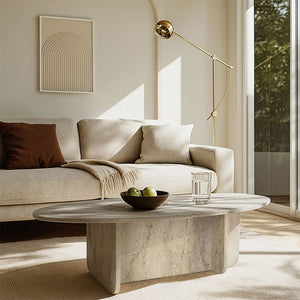 Τραπεζάκι σαλονιού Ravey  χρώμα travertine 120x60x39,6εκ. - Pakobazaar