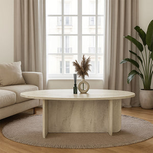 Τραπεζάκι σαλονιού Ravey  χρώμα travertine 120x60x39,6εκ. - Pakobazaar