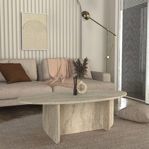 Τραπεζάκι σαλονιού Ravey  χρώμα travertine 120x60x39,6εκ. - Pakobazaar