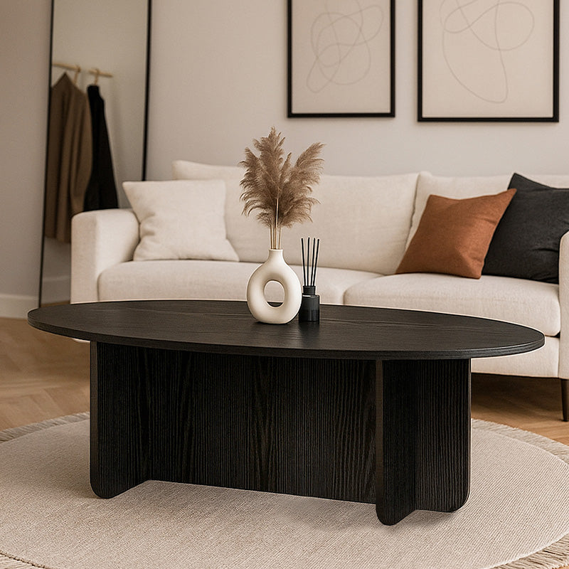 Τραπεζάκι σαλονιού Ravey  χρώμα sencron black 120x60x39,6εκ.