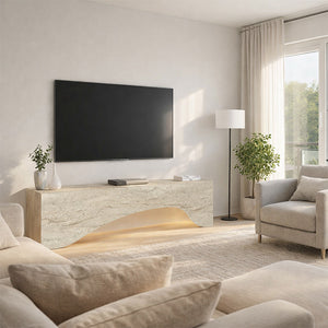 Έπιπλο τηλεόρασης Mara  με LED χρώμα travertine 150x31,4x40εκ. - Pakobazaar
